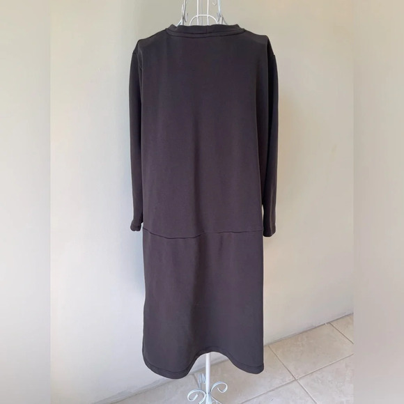 Urban by alembika sweatshirt midi dress front pockets cotton long sleeve black 2 - Picture 3 of 10